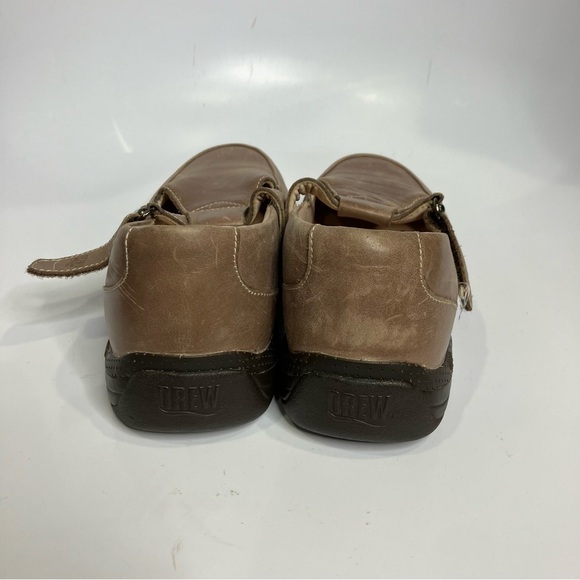 Drew lilac T-strap Velcro shoes tan leather orthotic shoes size 7W - Picture 5 of 8